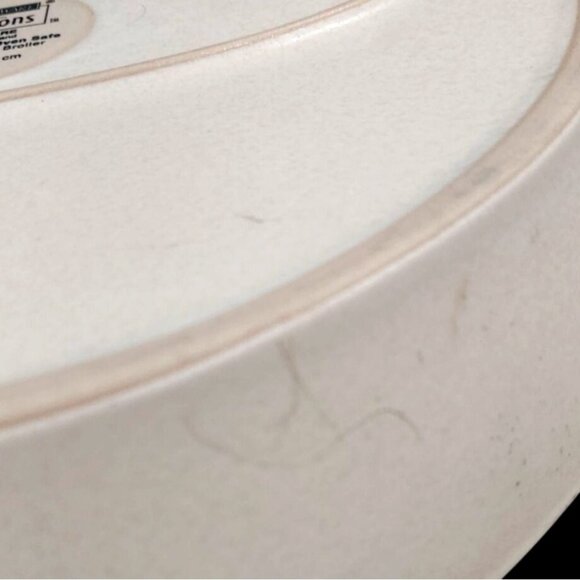 Corningware Creations Stoneware 10" Khaki Beige Round Baking Dish w/ Handles - Picture 5 of 6